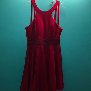 Red strappy dress